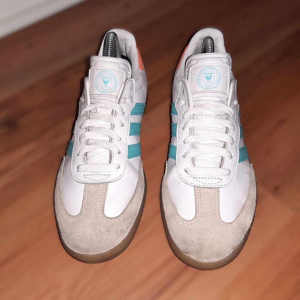 Adidas Samba Miami White Teal Orange Shoes IH8160 Men's Sz 7.5 Women's Sz 8.5 - Picture 5 of 16